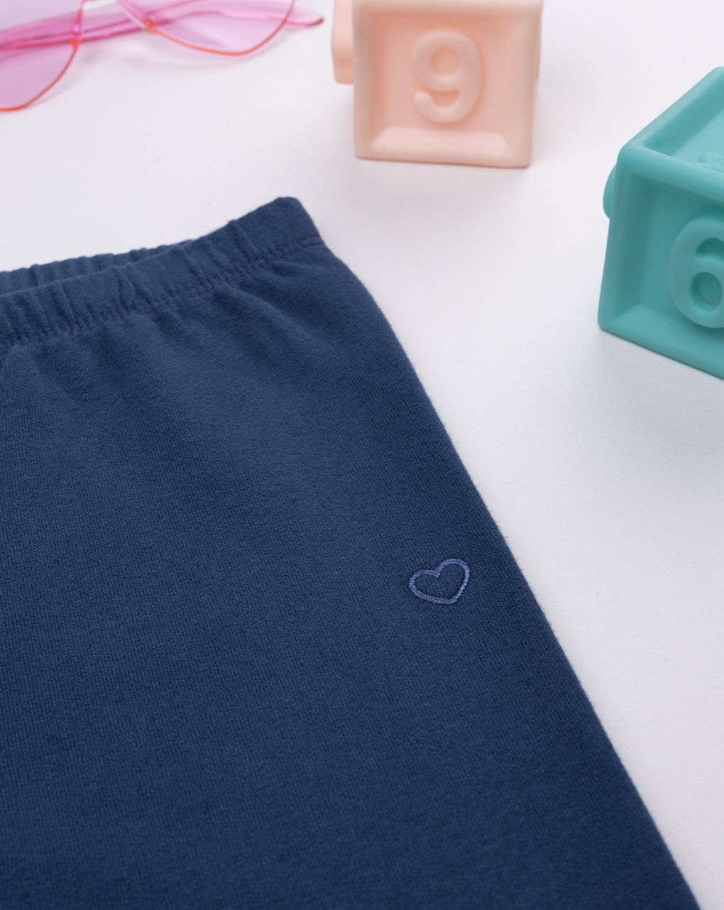 Legging garzato bimba blu