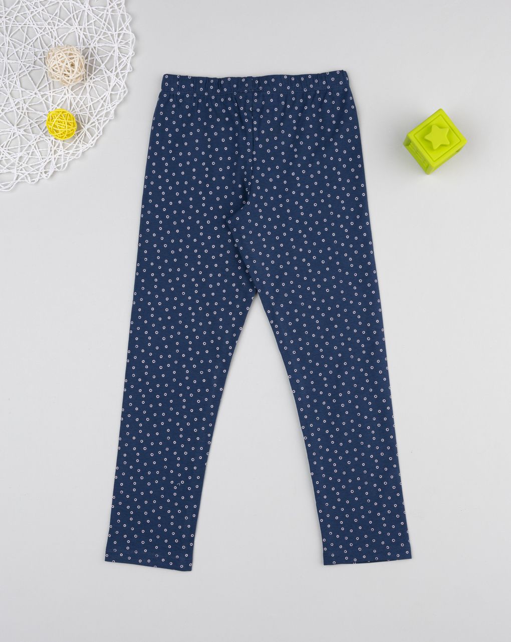 Legging bimba blu con allover