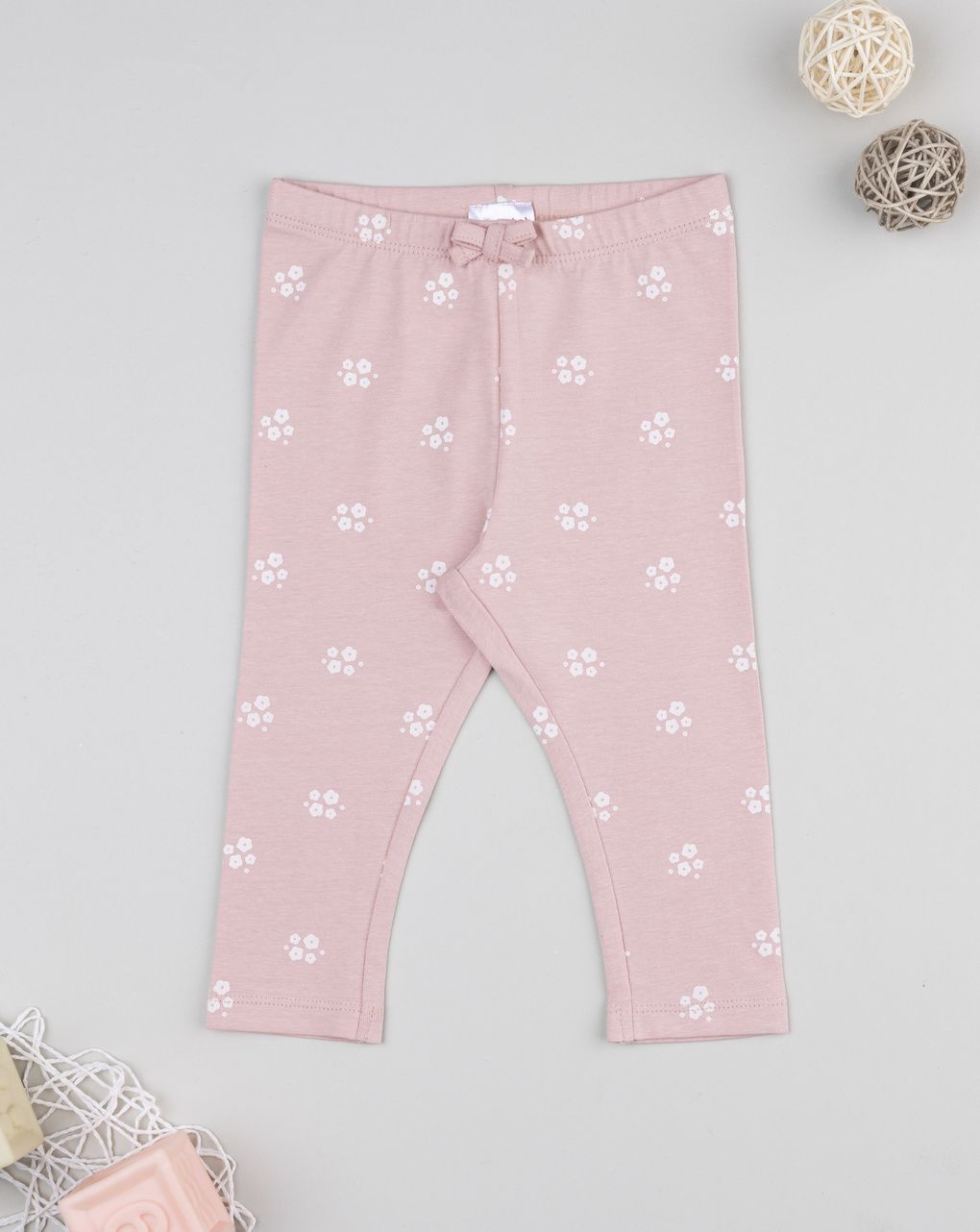 Legging bimba rosa fiori allover