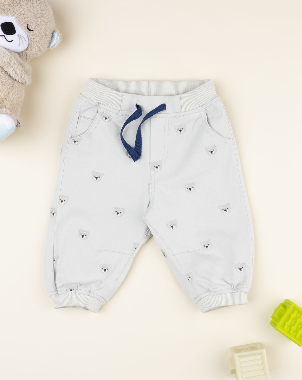 Pantalone bimbo beige orsetti allover