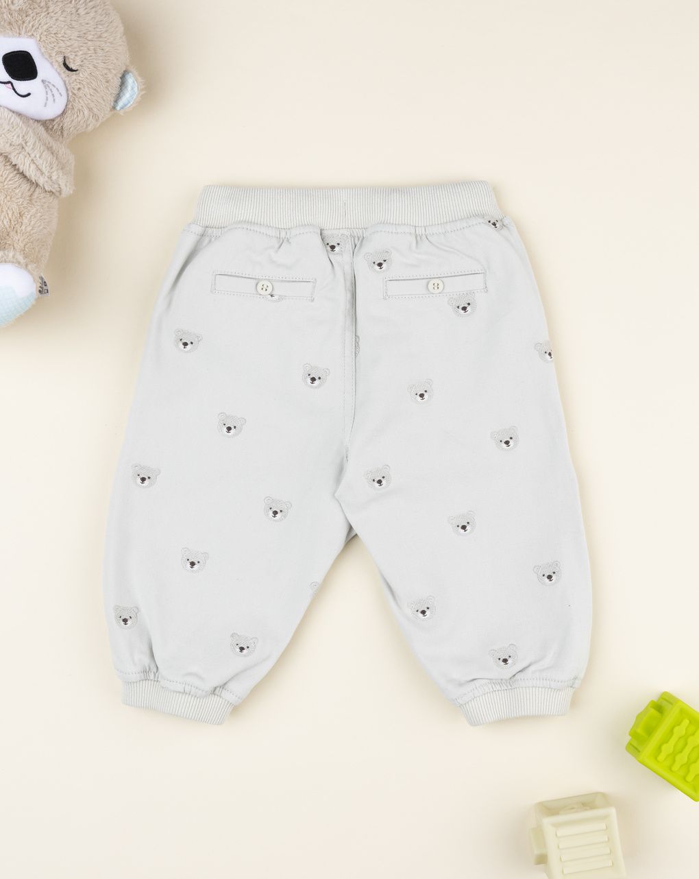 Pantalone bimbo beige orsetti allover