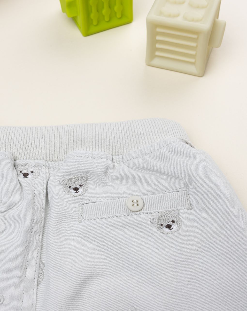 Pantalone bimbo beige orsetti allover