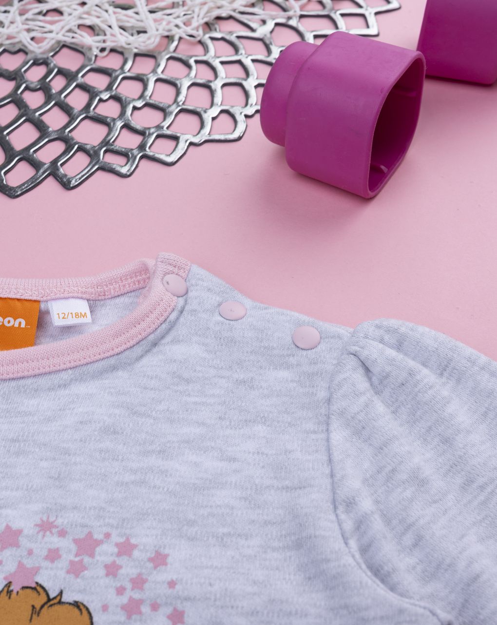 Pigiama due pezzi bimba paw patrol grigio/rosa