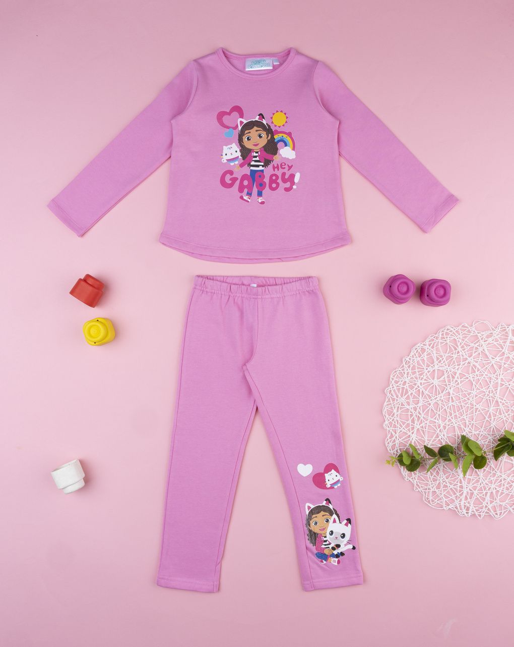 Pigiama due pezzi fucsia gabby bambina