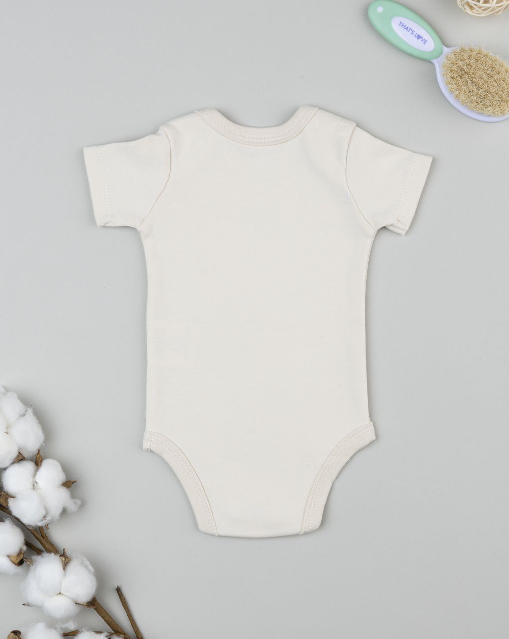 Body cotone felpato beige neonato