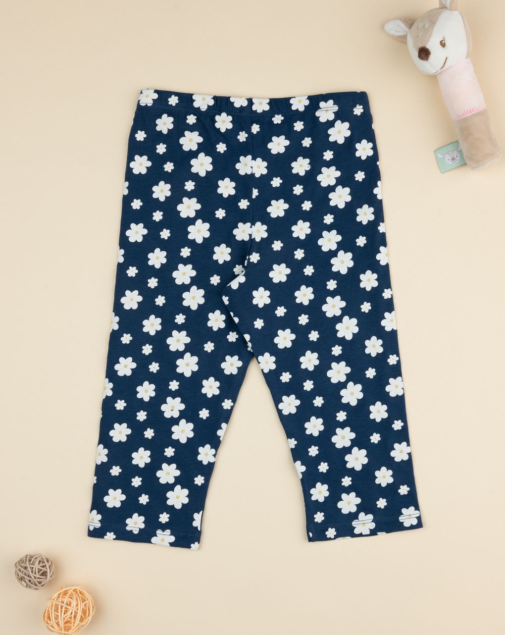 Leggings 3/4 blu bimba margherite