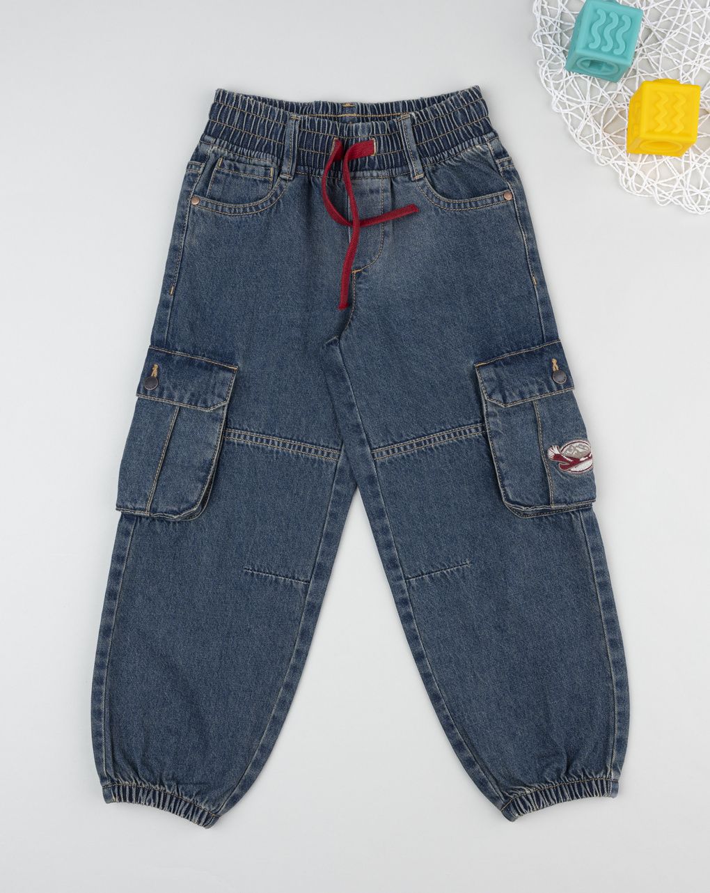 Pantaloni cargo bambino in denim