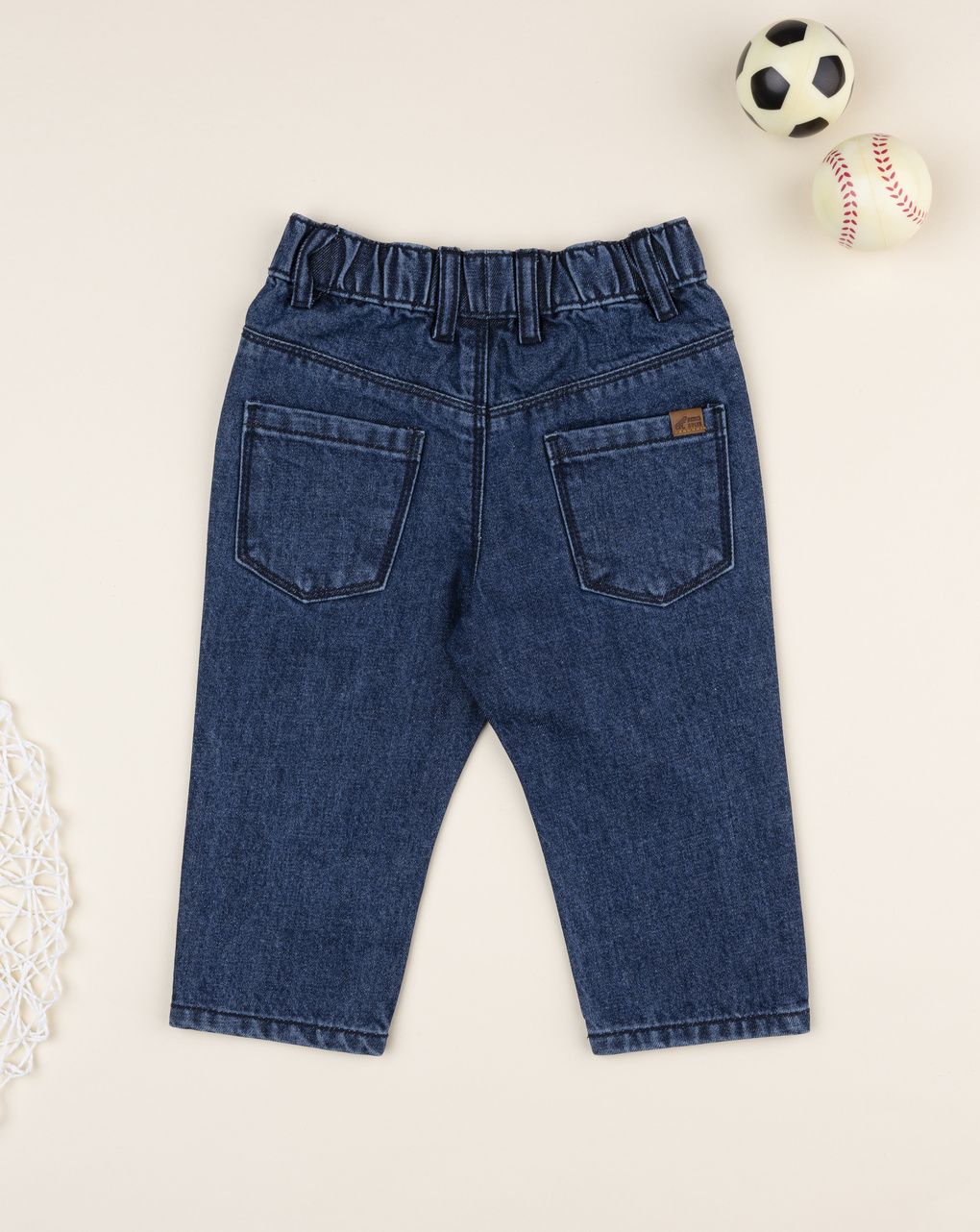 Pantalone bimbo denim con tasche