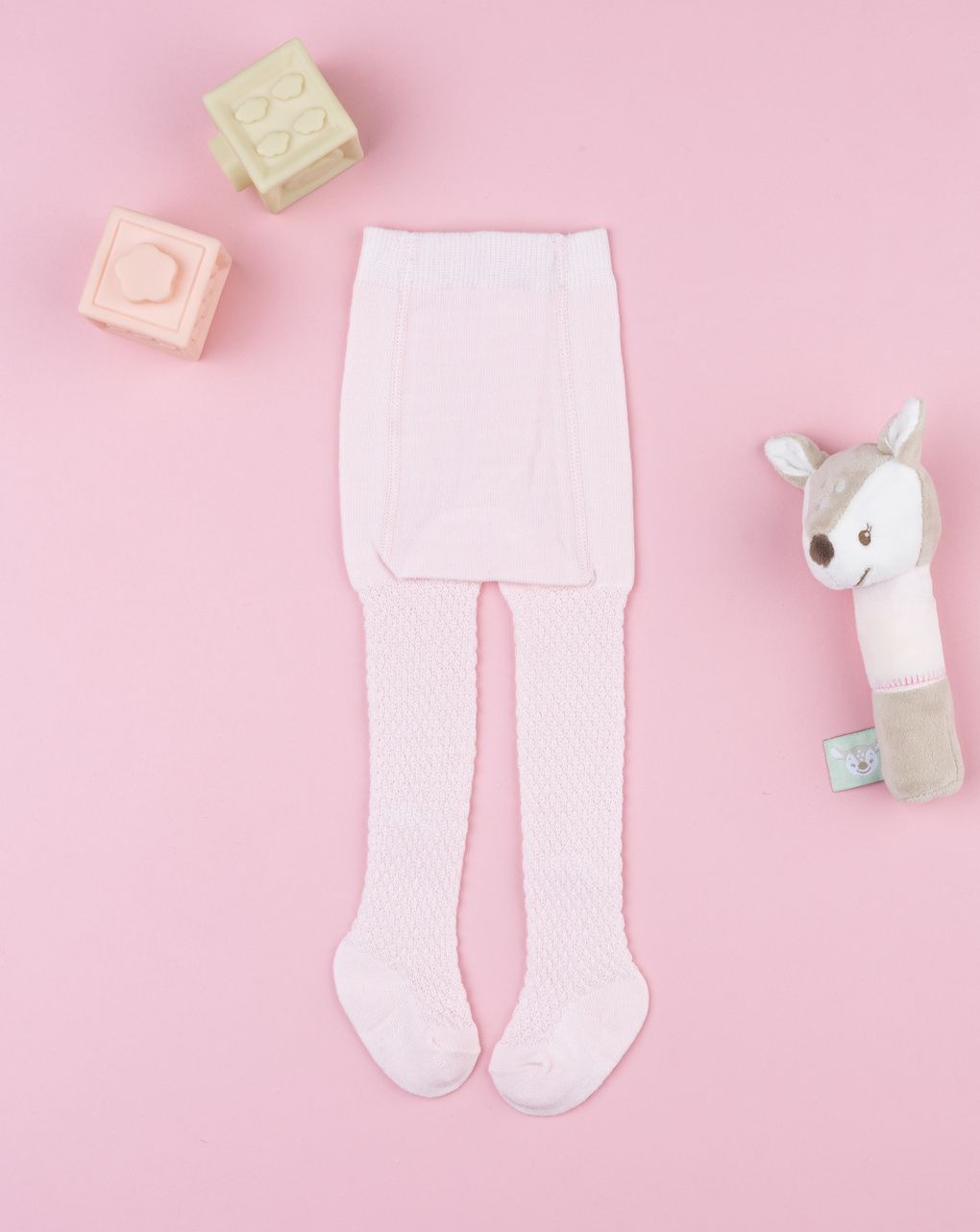 Collant neonata rosa con fiocchetto