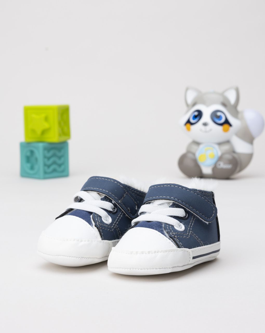 Scarpine denim blu neonato