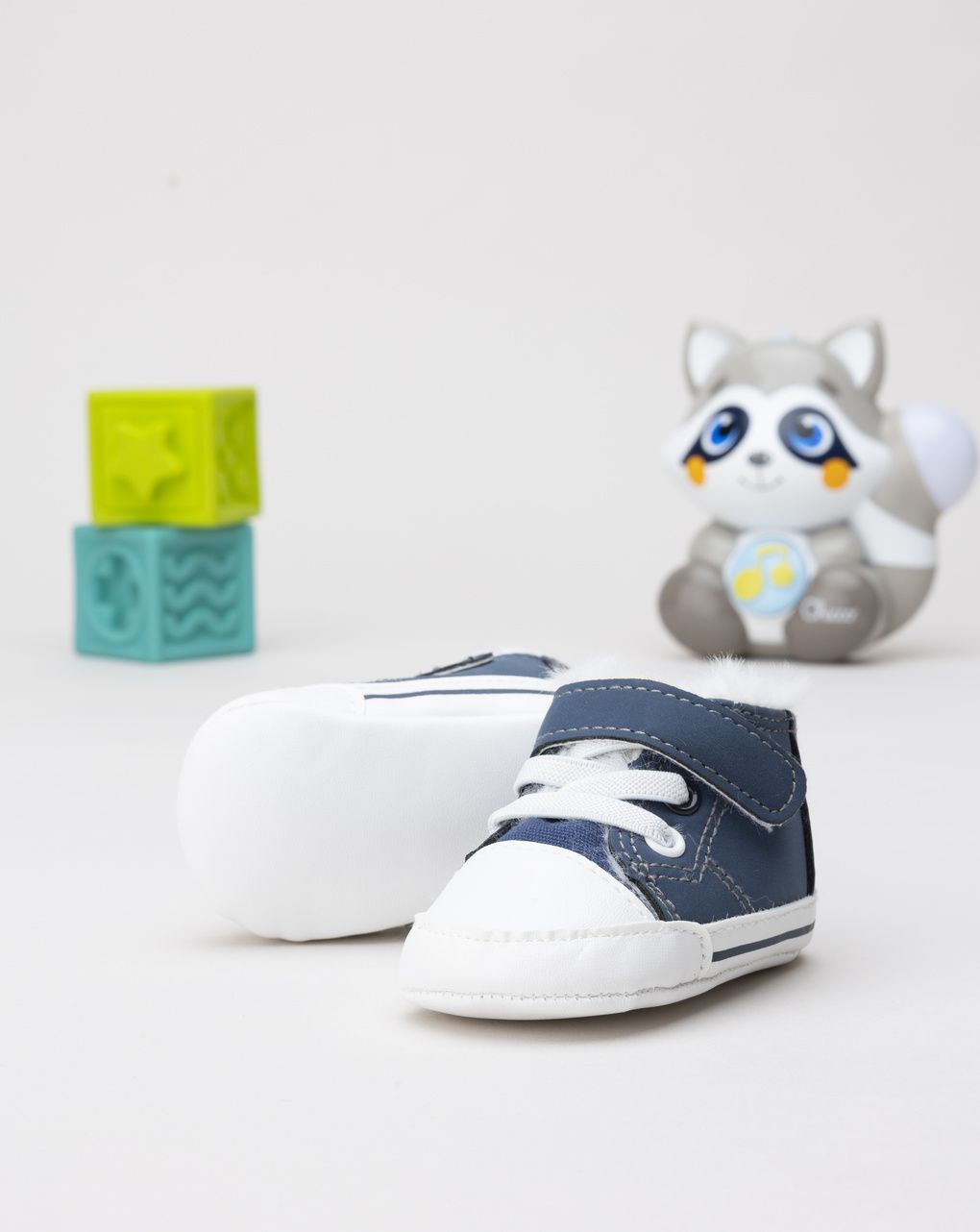 Scarpine denim blu neonato