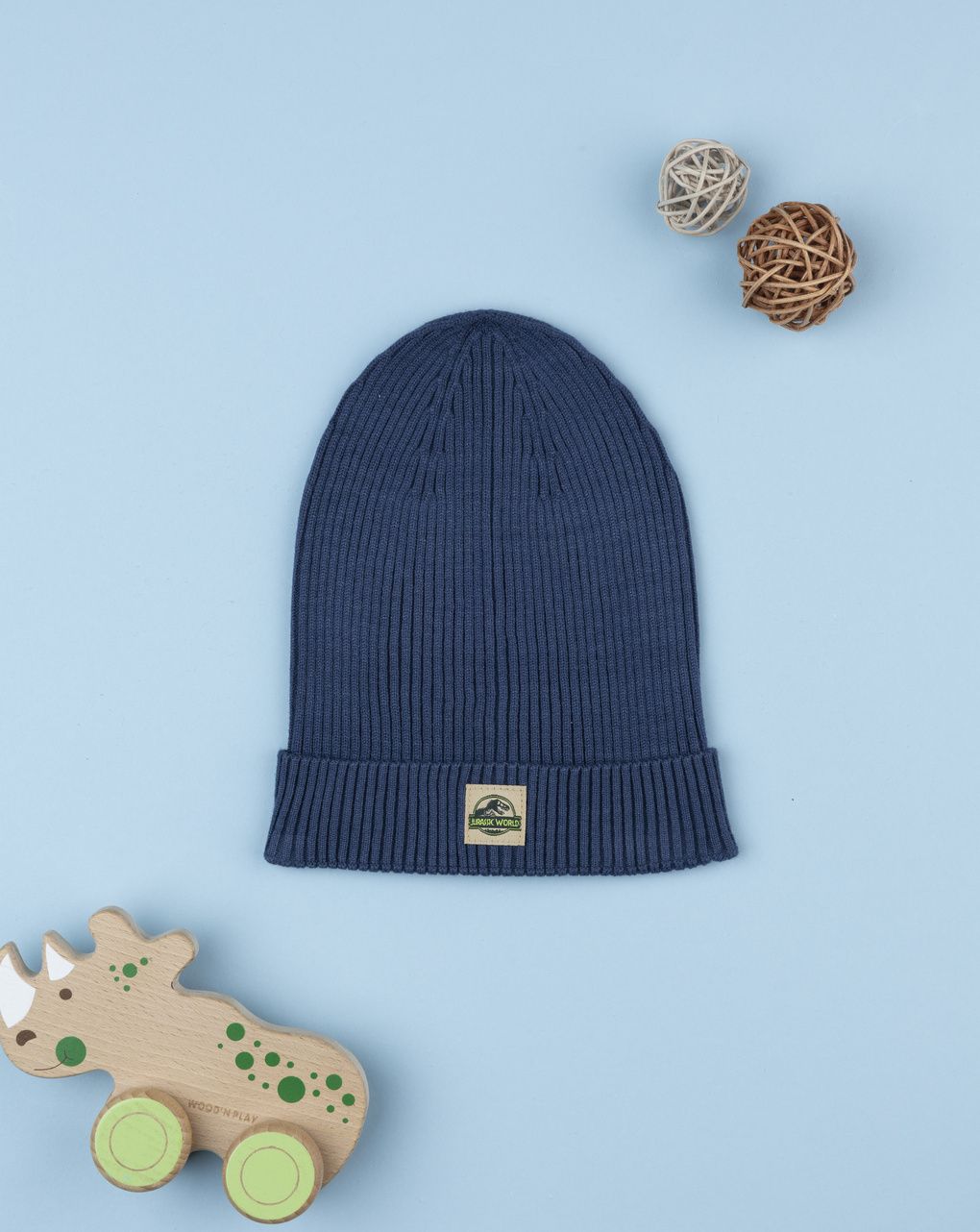 Berretto bambino blu jurassic word