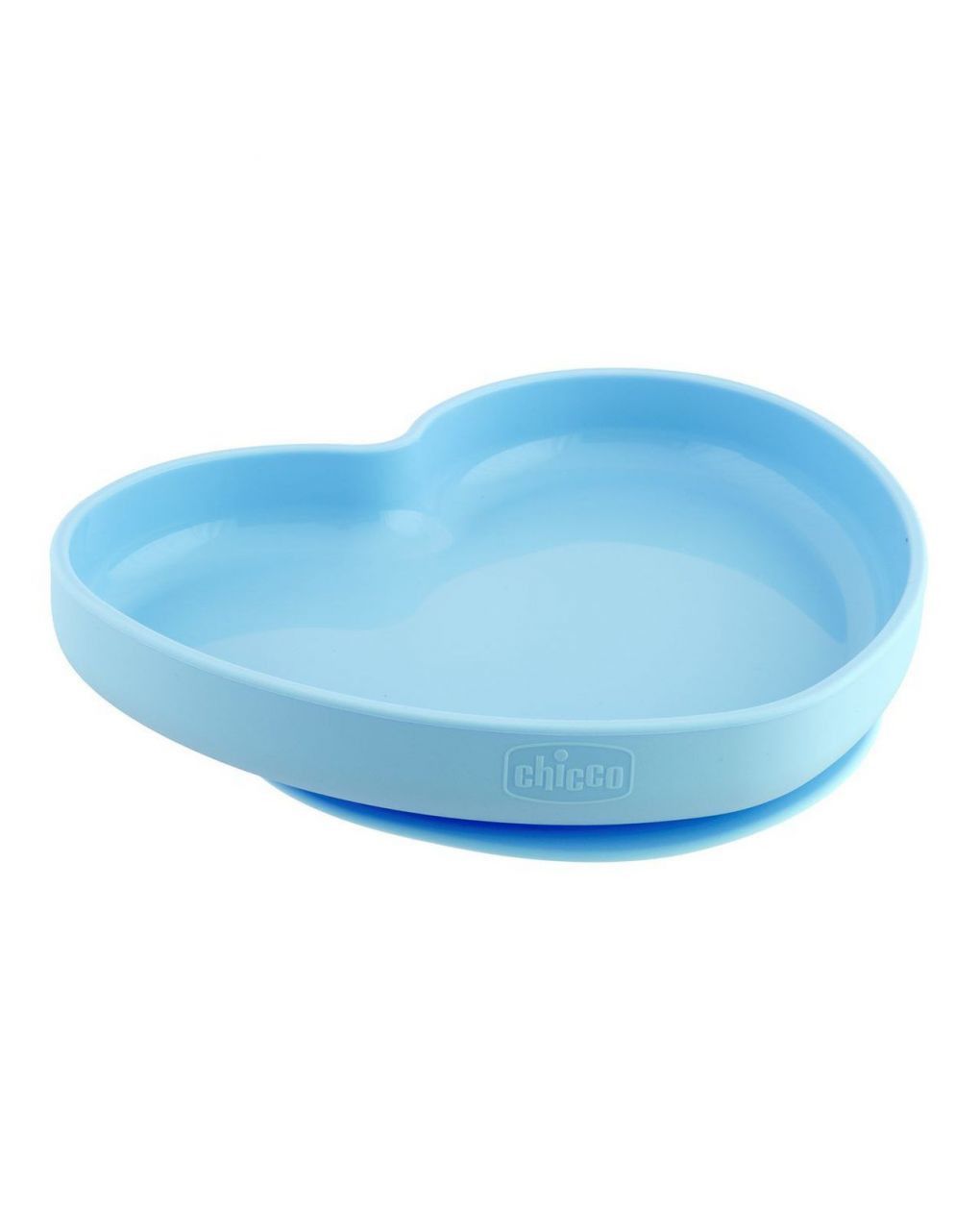 Piatto cuore in silicone con ventosa 9m+ azzurro - chicco