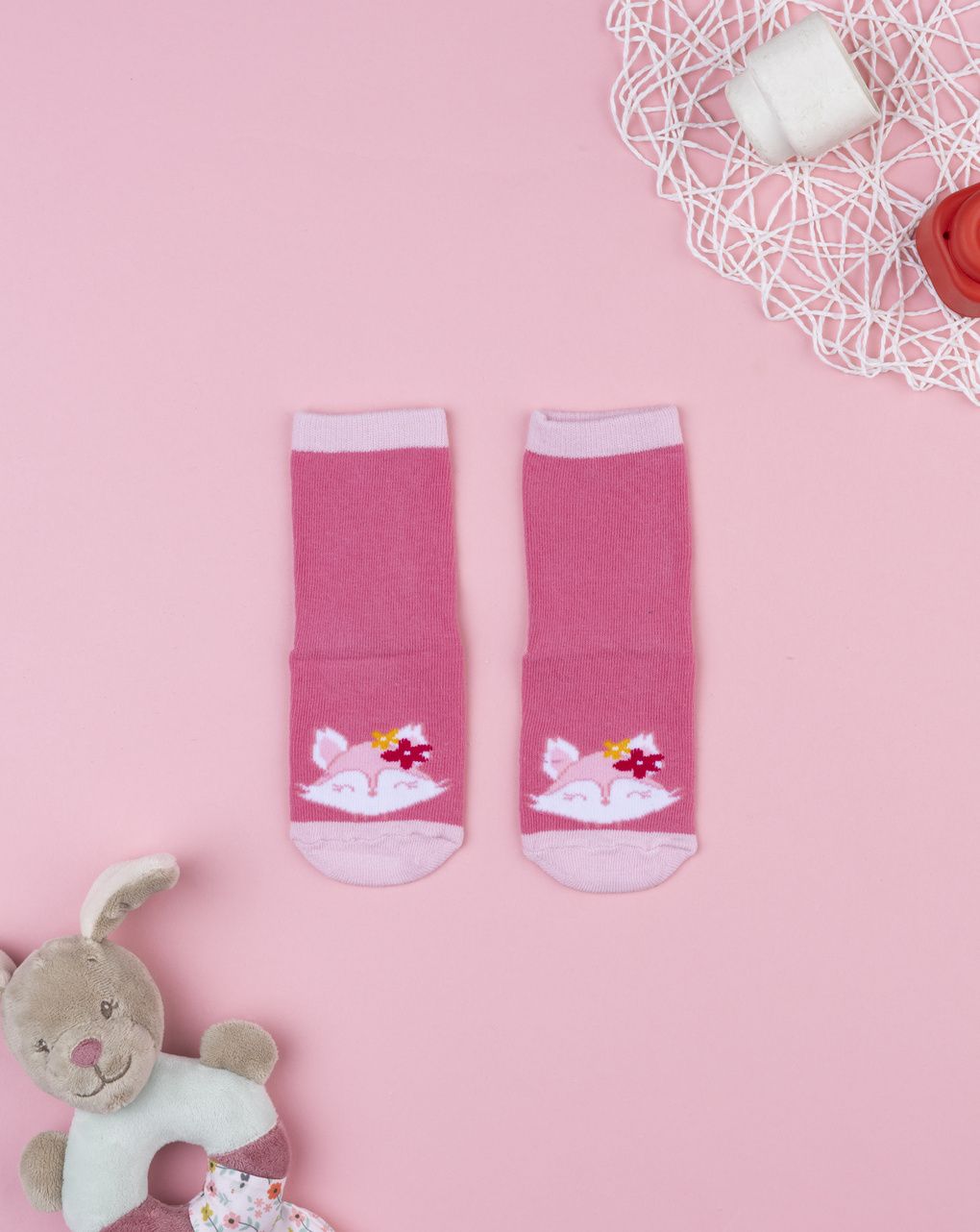 Antiscivolo  fucsia bambina volpina