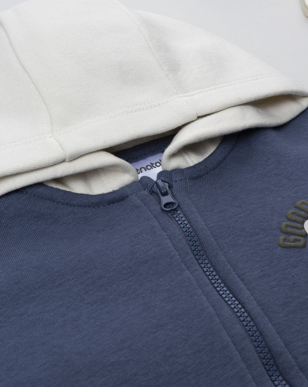 Felpa bimbo blu con cappuccio e stampa
