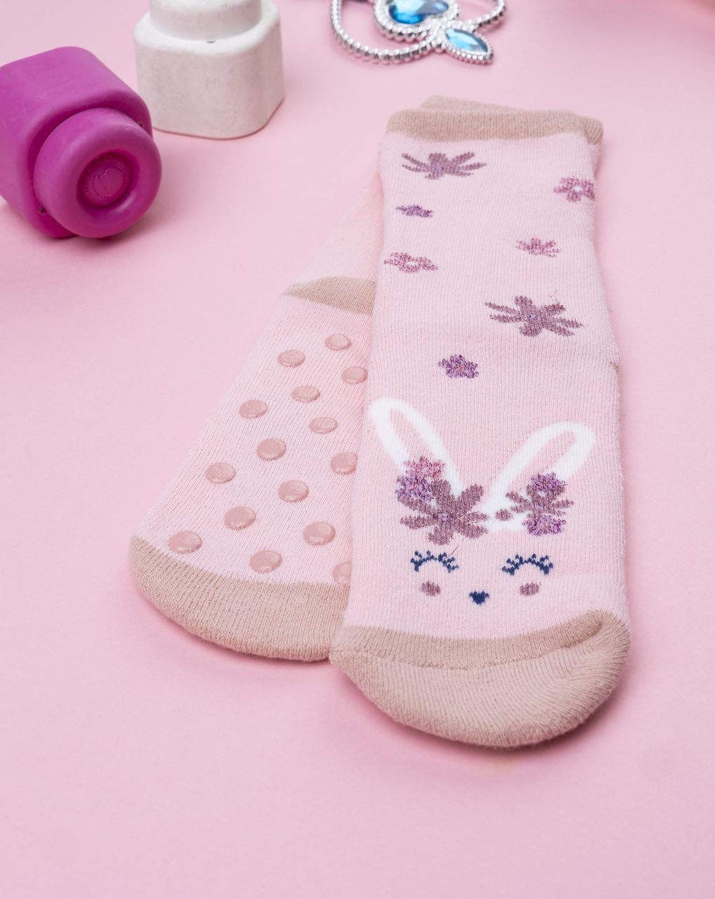 Antiscivolo bambina coniglietto rosa