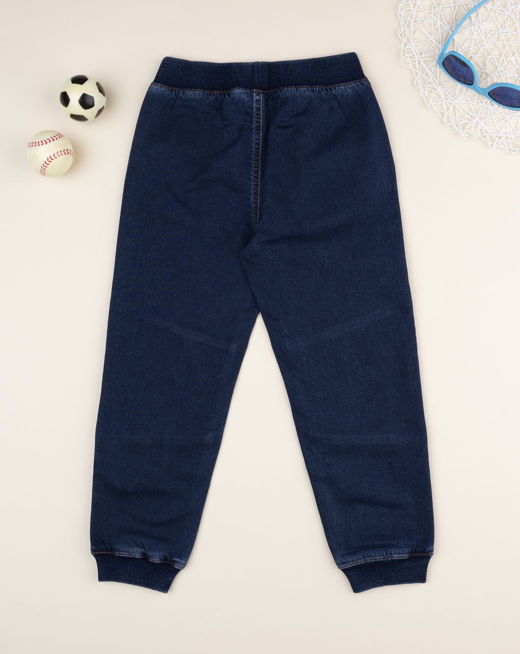 Pantalone bimbo denim scuro tasche sagomante