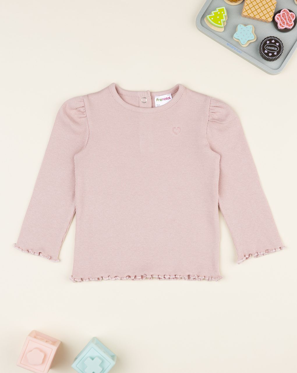 T-shirt bimba rosa costine