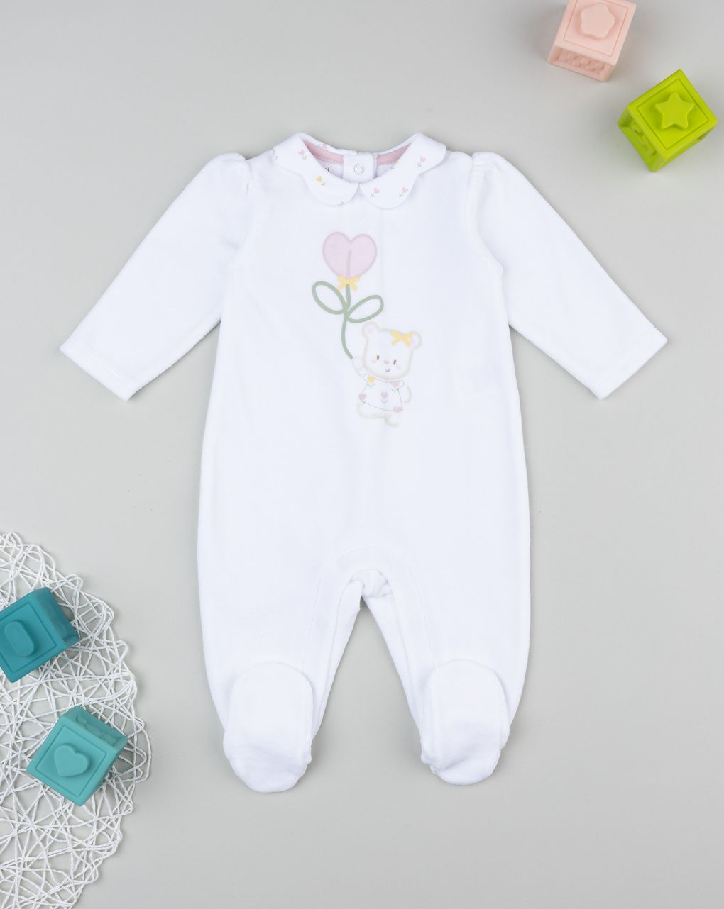 Tutina neonata bianca fiore