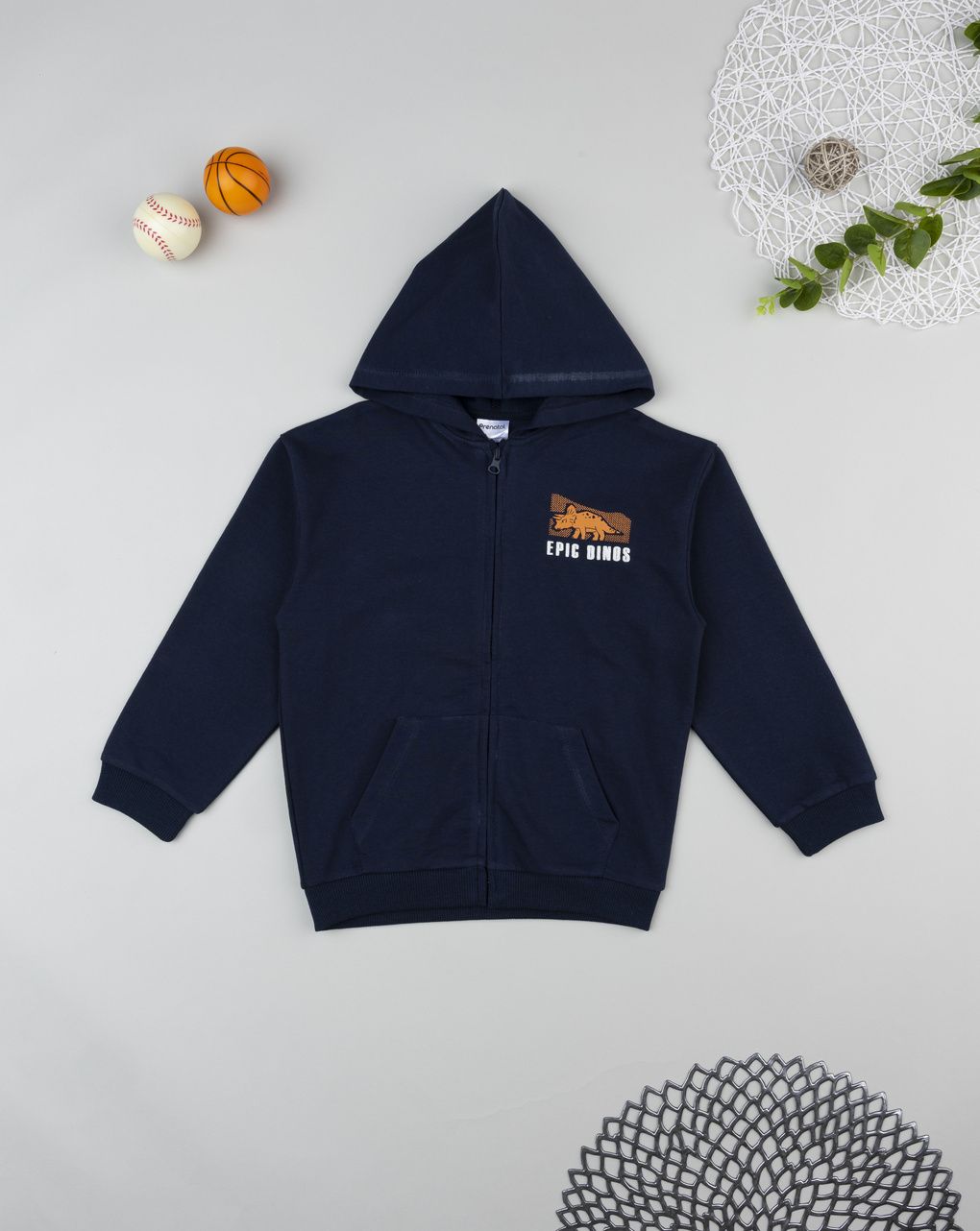 Felpa bimbo blu stampa rilievo