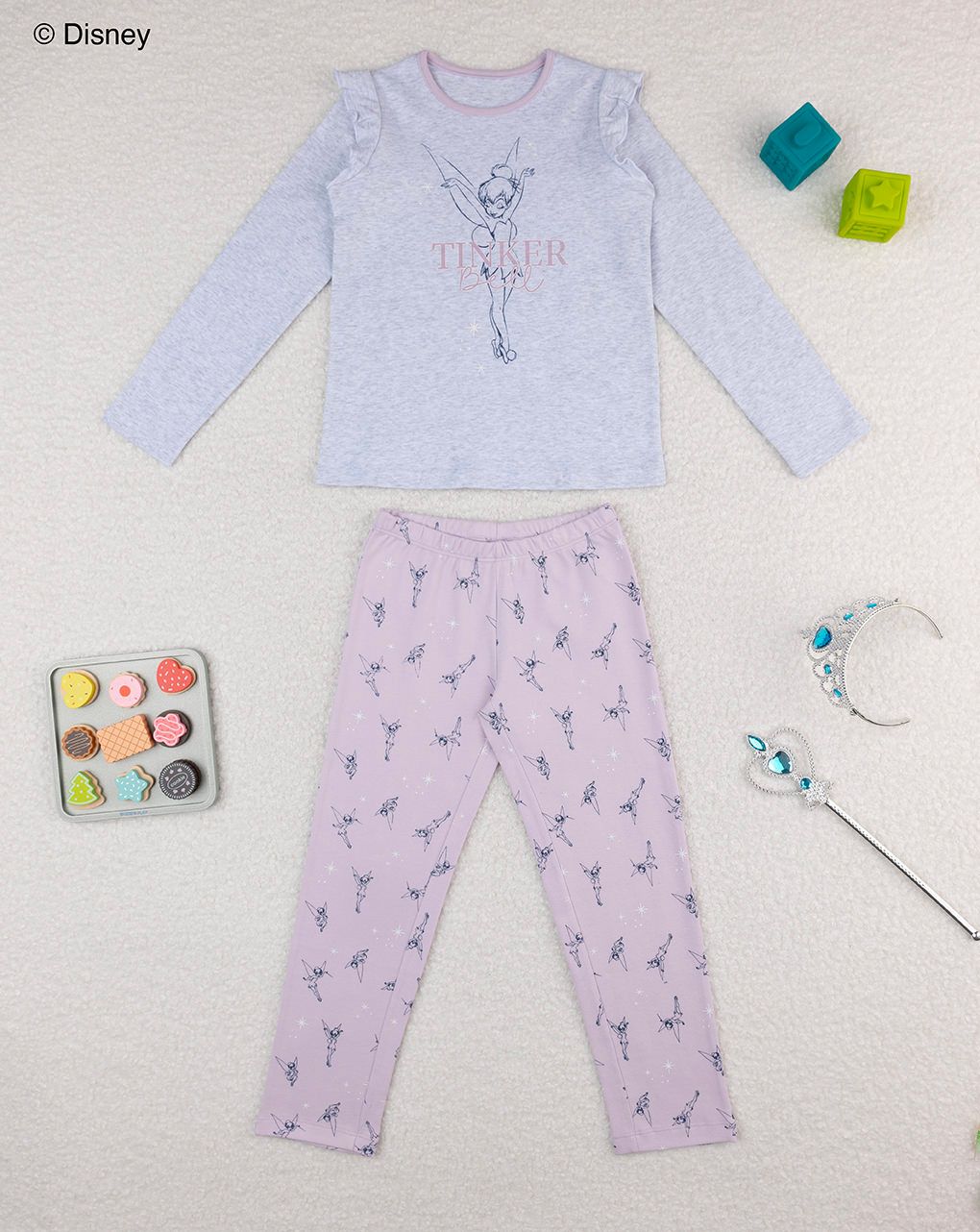 Pigiama bambina grigio/rosa trilly