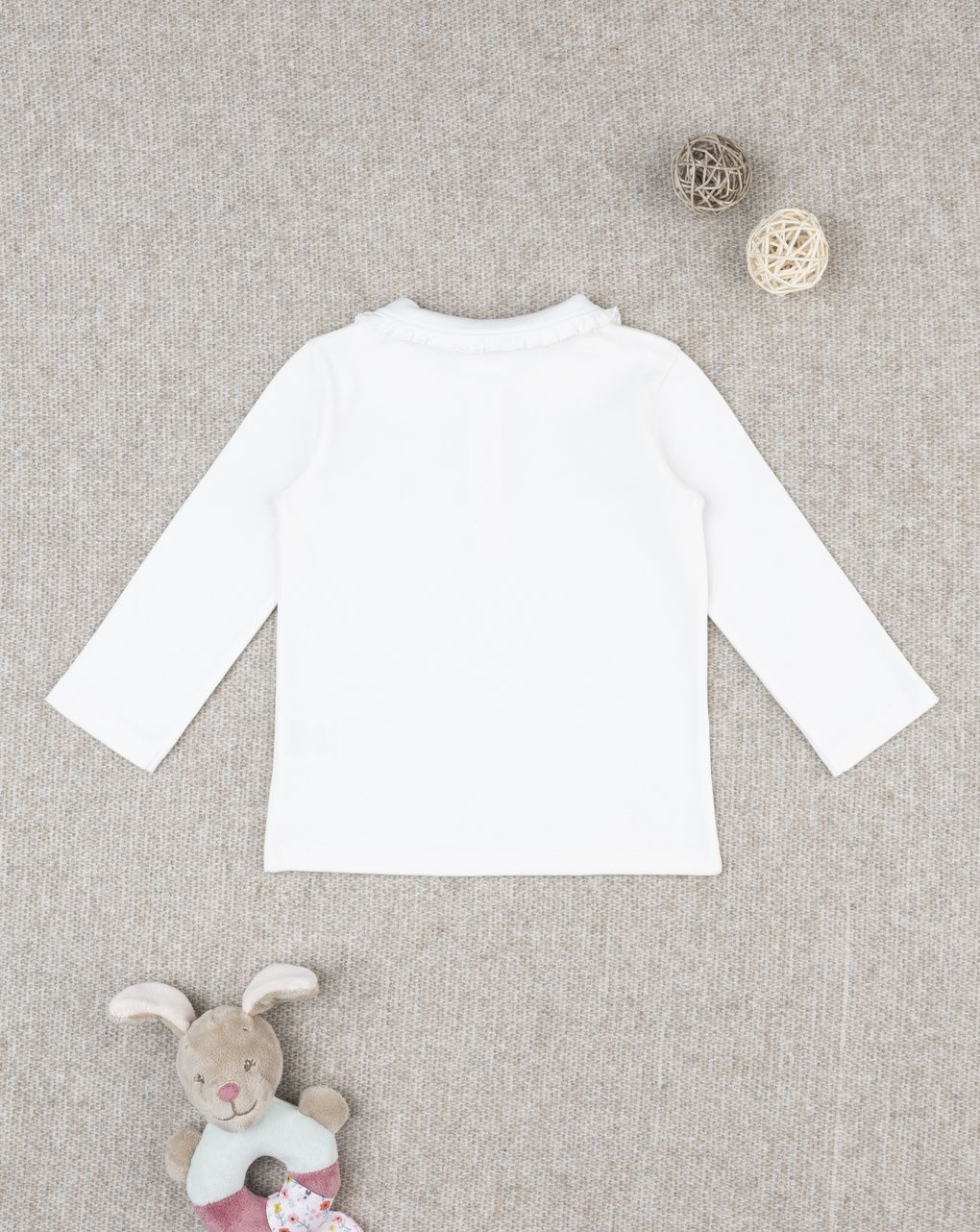 Polo bimba bianca maniche lunghe