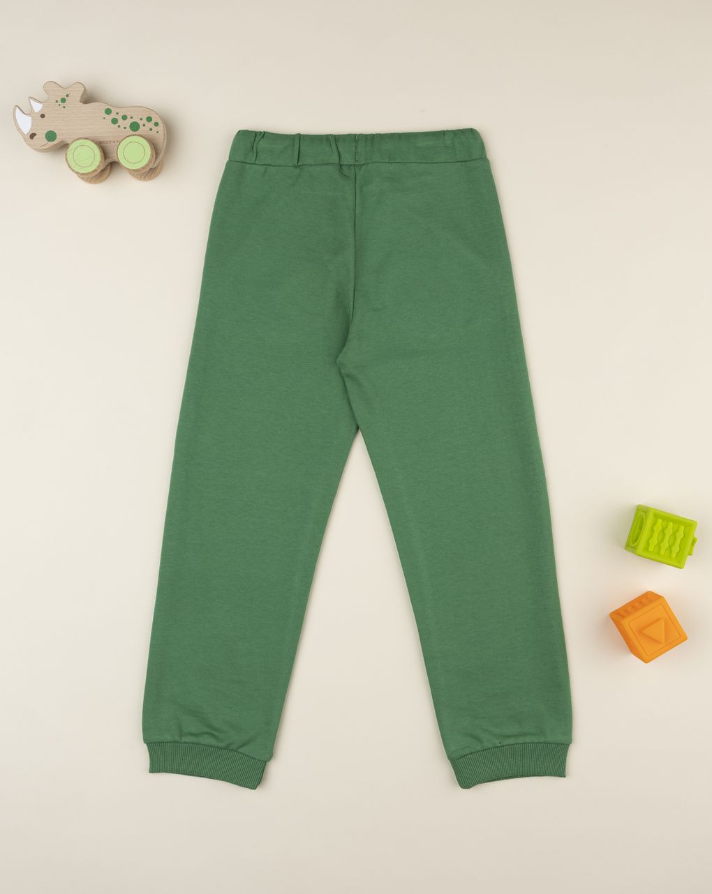 Pantalone bambino verde stampa in rilievo