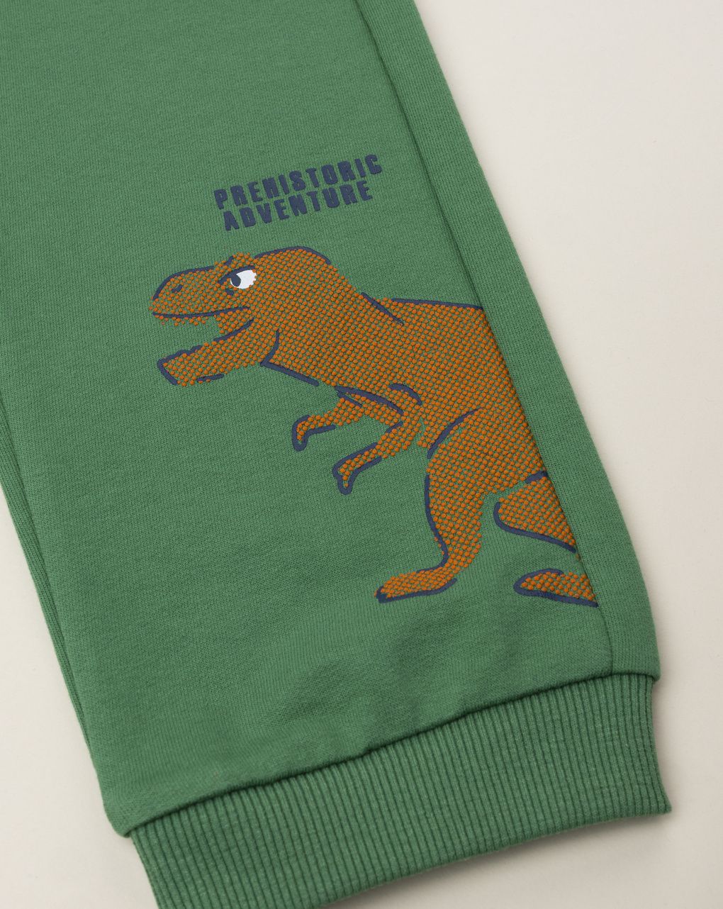 Pantalone bambino verde stampa in rilievo