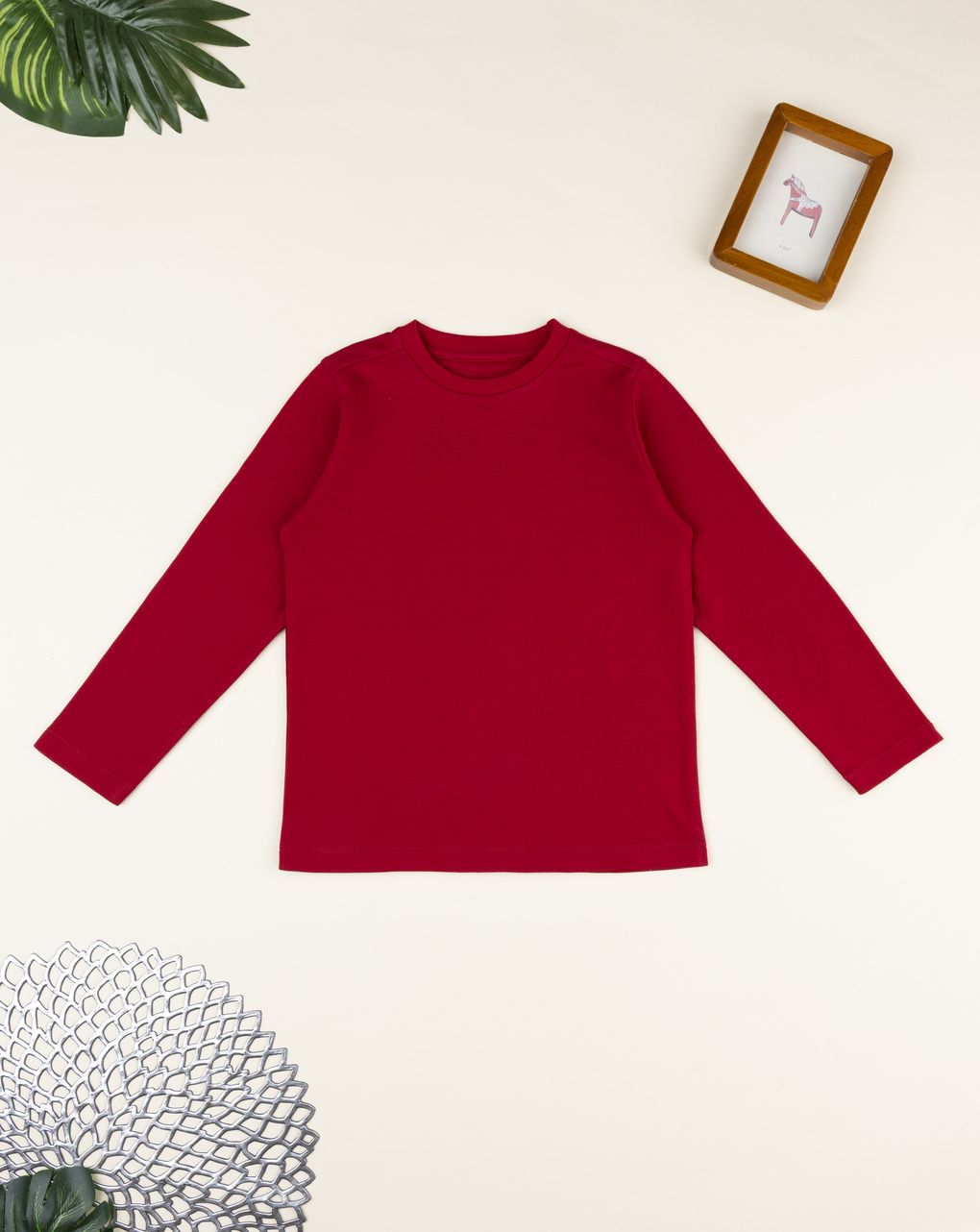 T-shirt bimbo rossa maniche lunghe