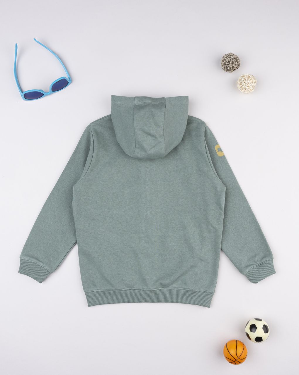 Felpa bambino verde con  cappuccio dinosauri