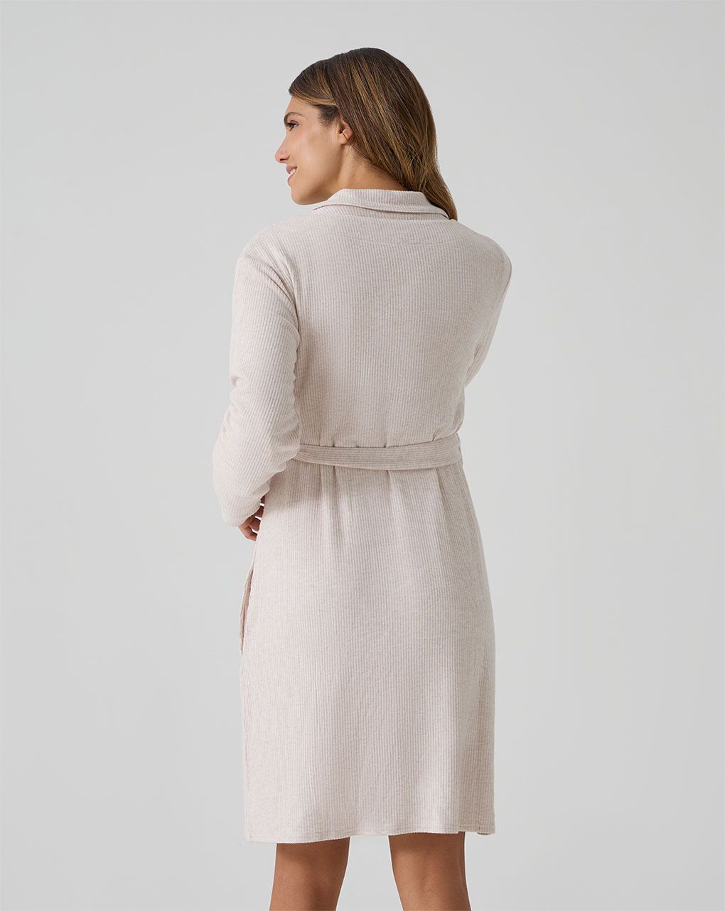 Vestaglia premaman beige fake tricot