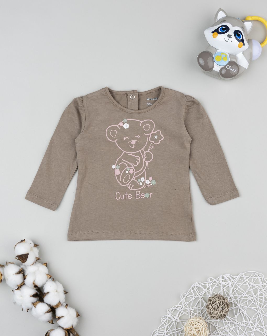 Stampa bimba marrone "cute bear"