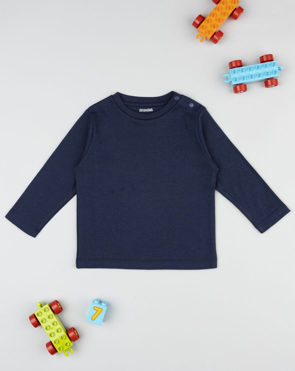 T-shirt bimbo blu scuro maniche lunghe