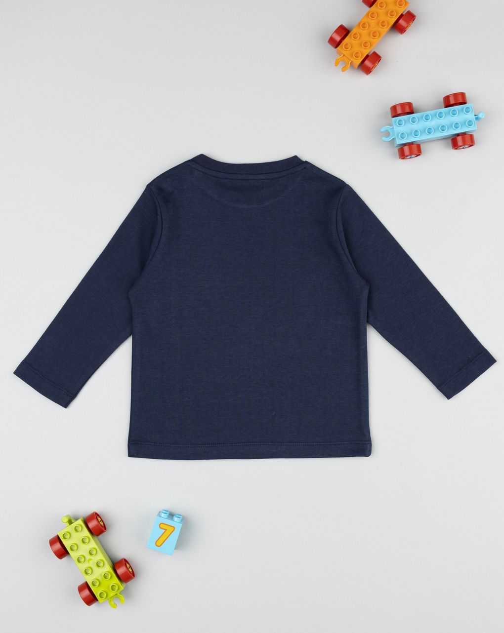 T-shirt bimbo blu scuro maniche lunghe