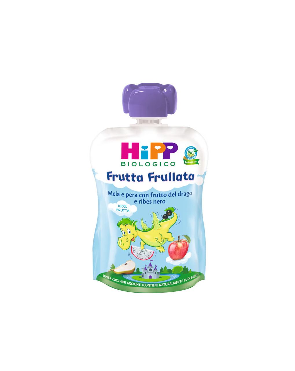 Frutta frullata mela e pera con ribes e frutto del drago (dragone) 90 gr - hipp