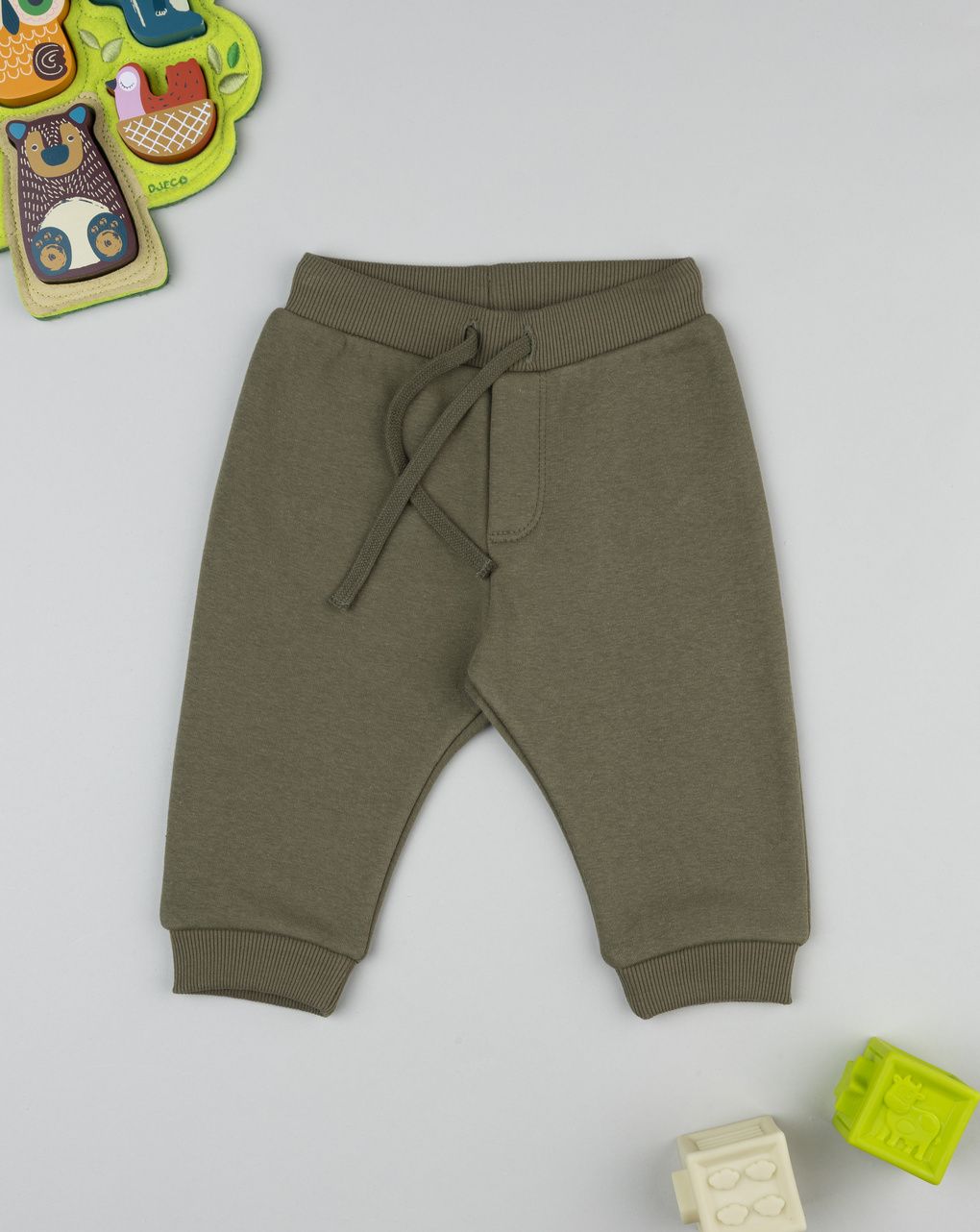 Pantalone felpato verde scuro bimbo