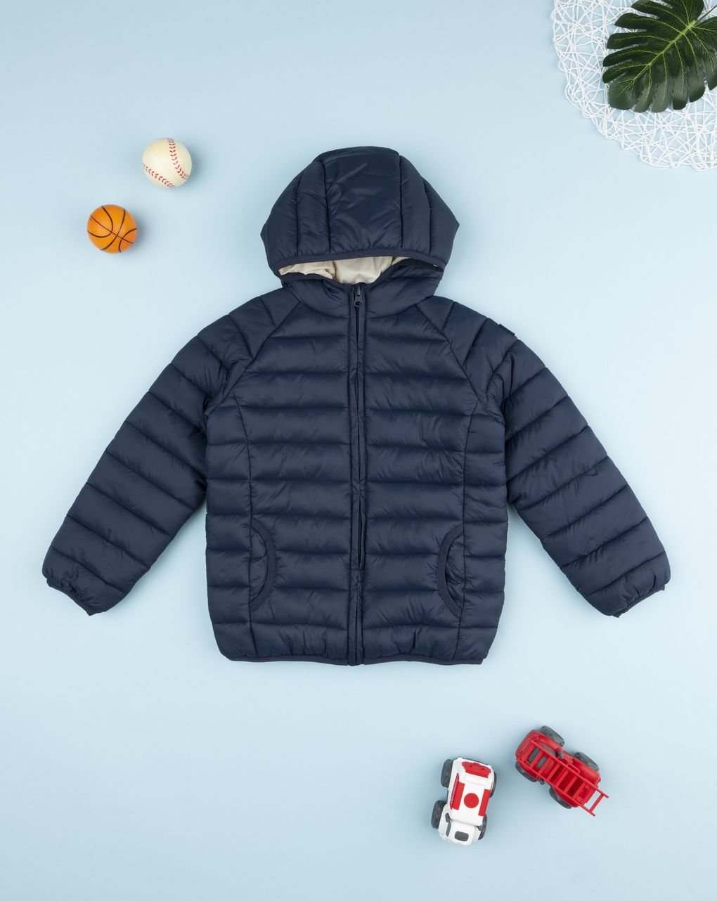 Giubbino bimbo blu materiale riciclato