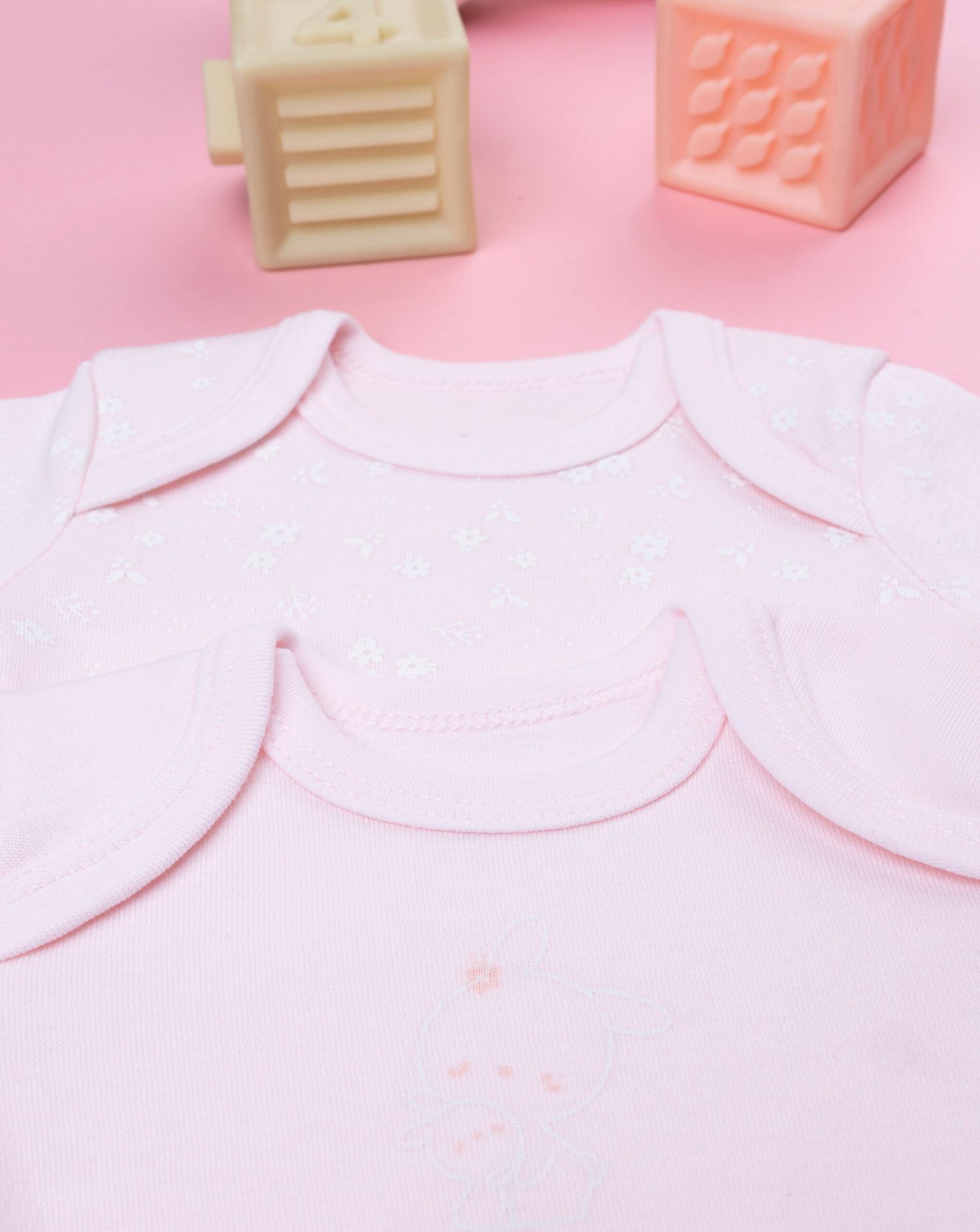 Body bimba maniche lunghe rosa fiori