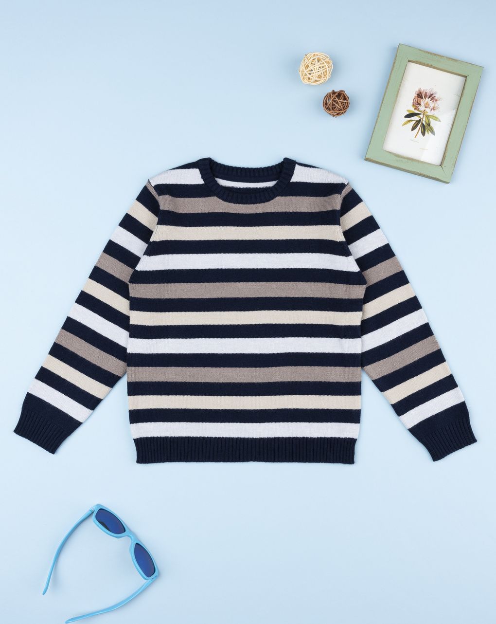 Maglione bambino multicolor a righe