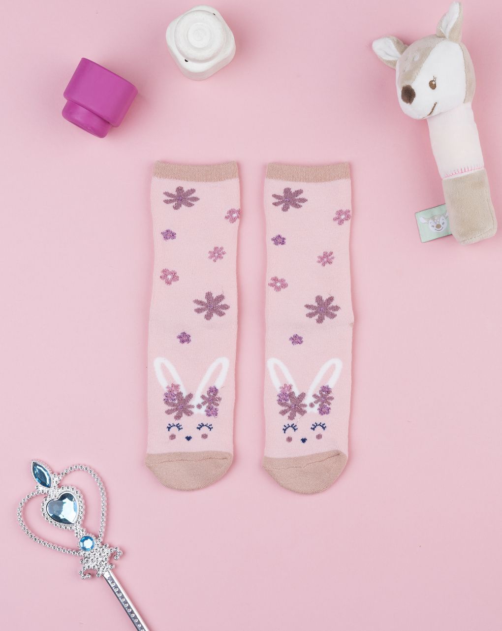Antiscivolo bambina coniglietto rosa