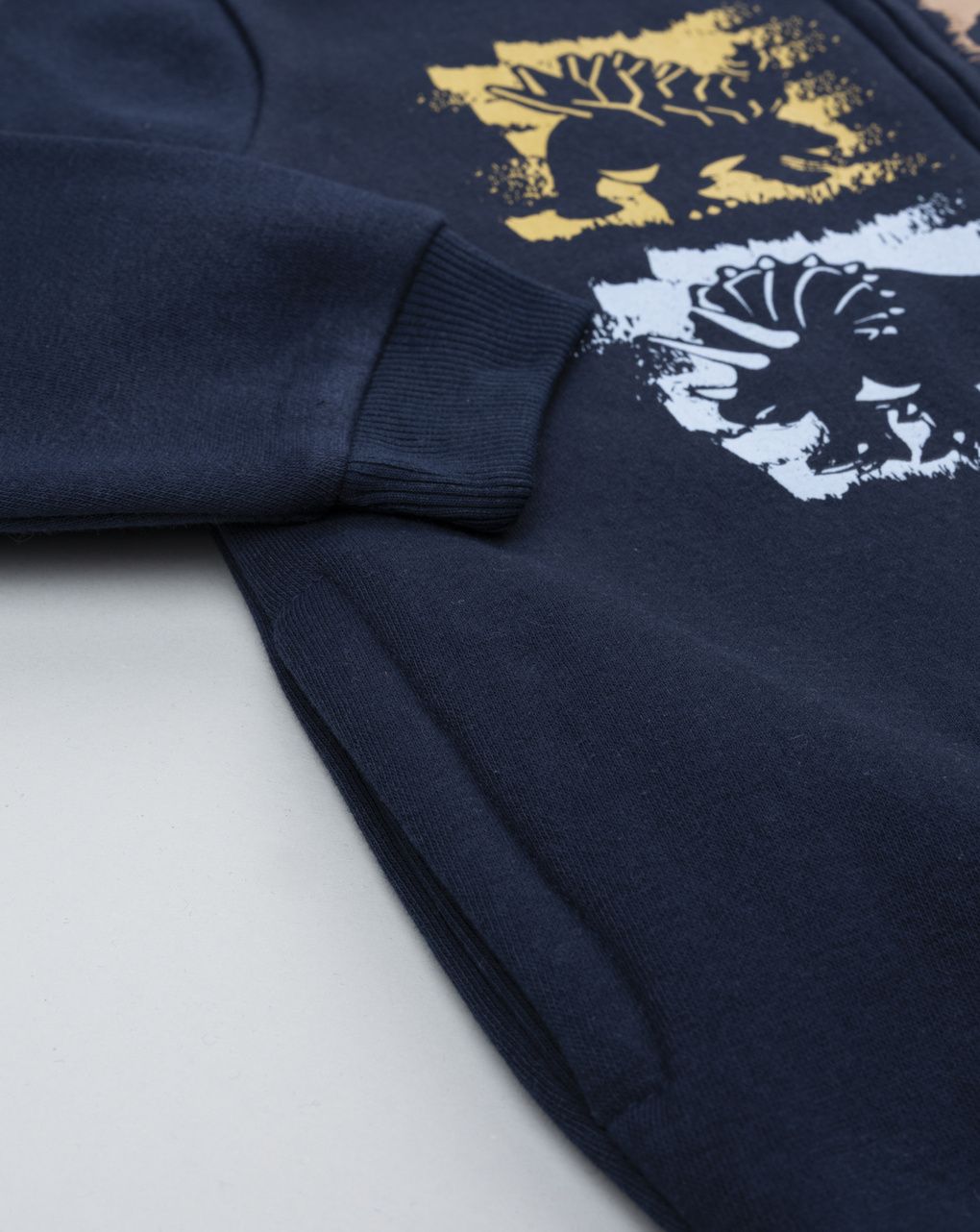 Completo jogging felpato bambino blu/verde