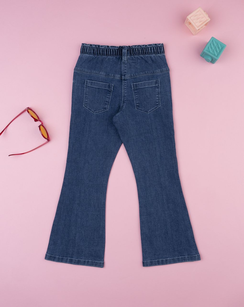 Jeans denim zampa bambina  fiori