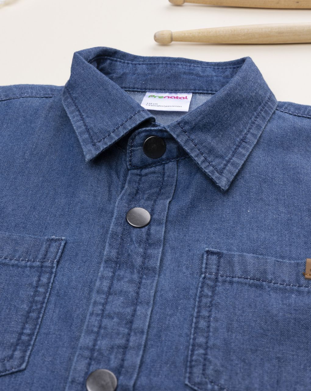 Camicia bambino blu denim