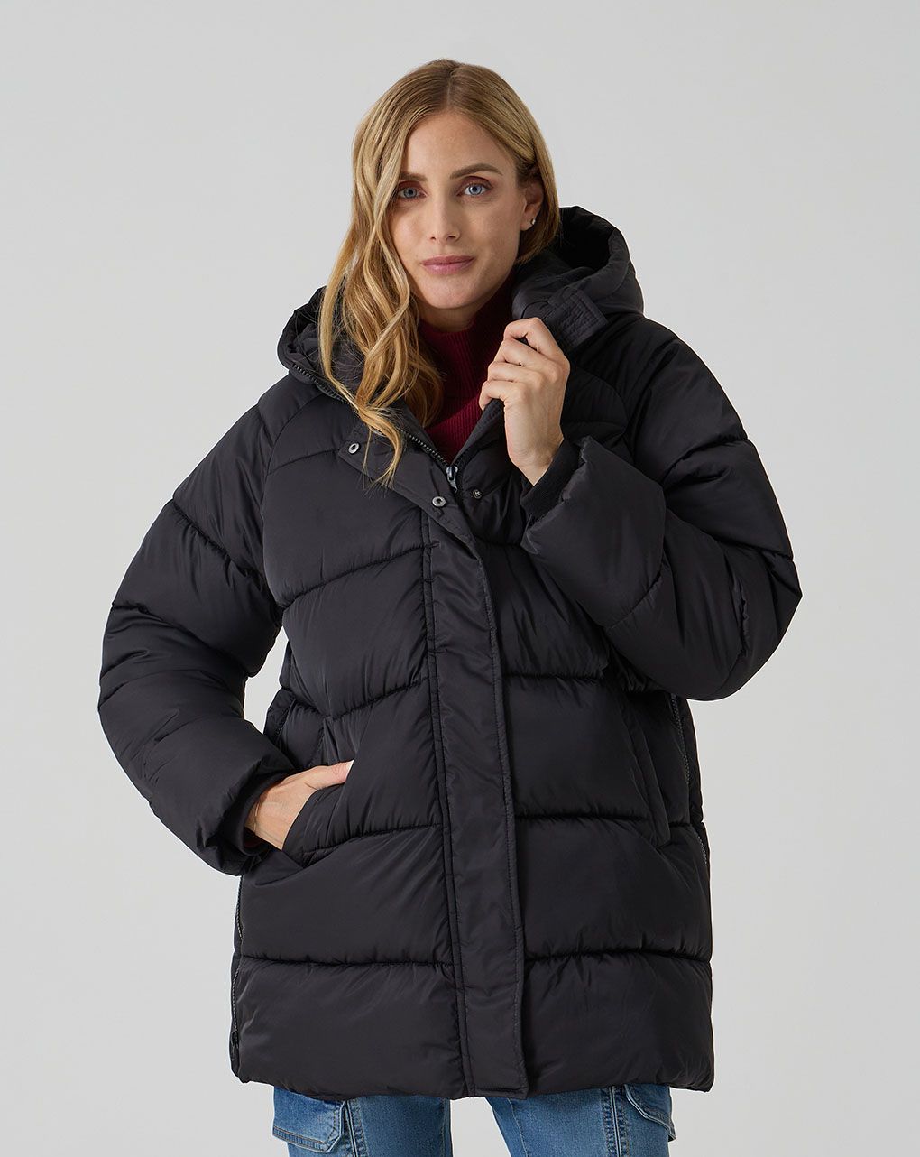 Piumino nero premaman