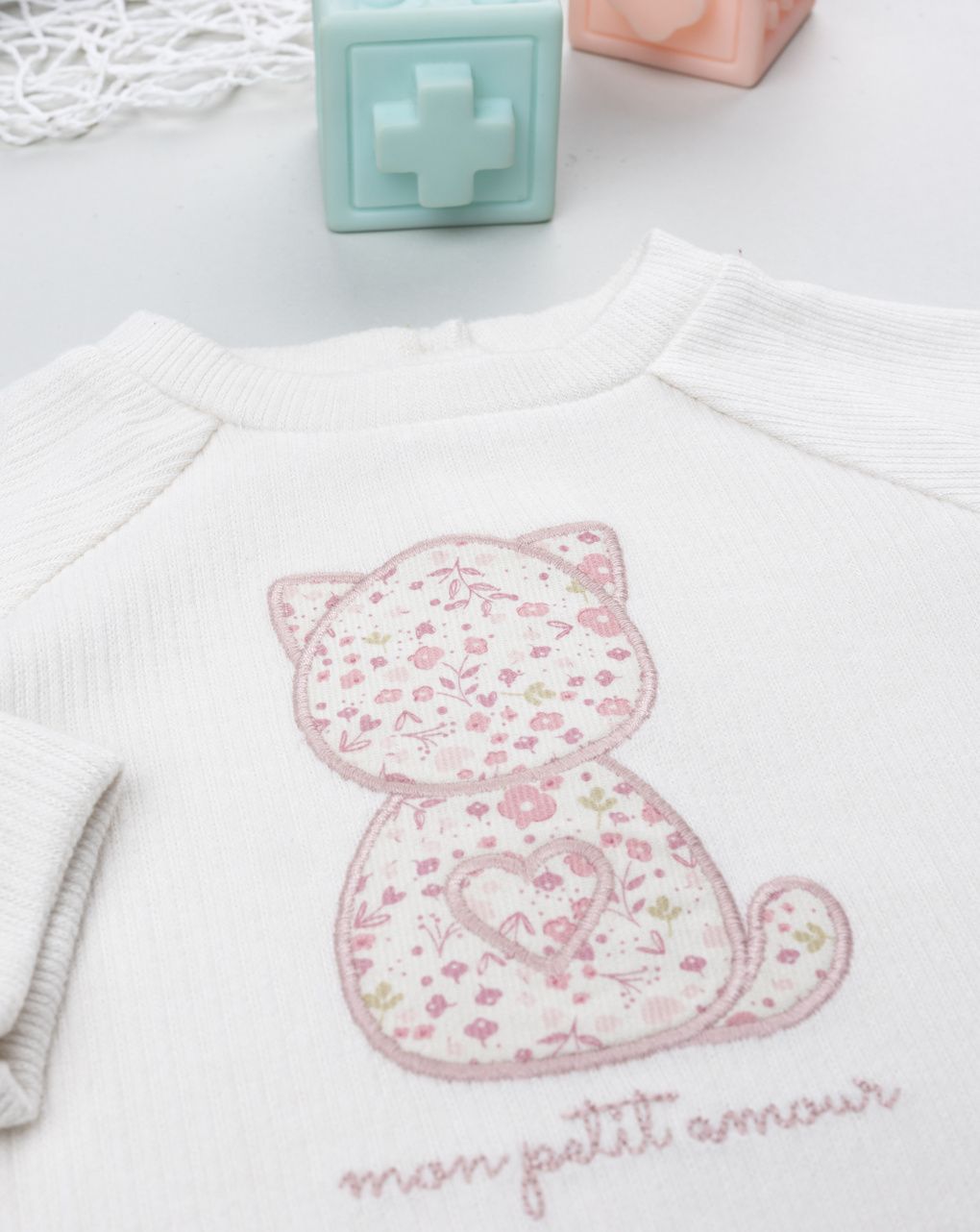 Felpa bimba bianca gatto