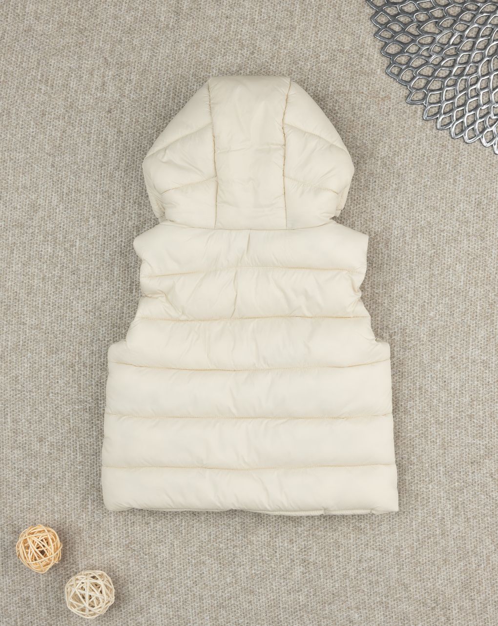 Gilet bimbo bianco nylon riciclato