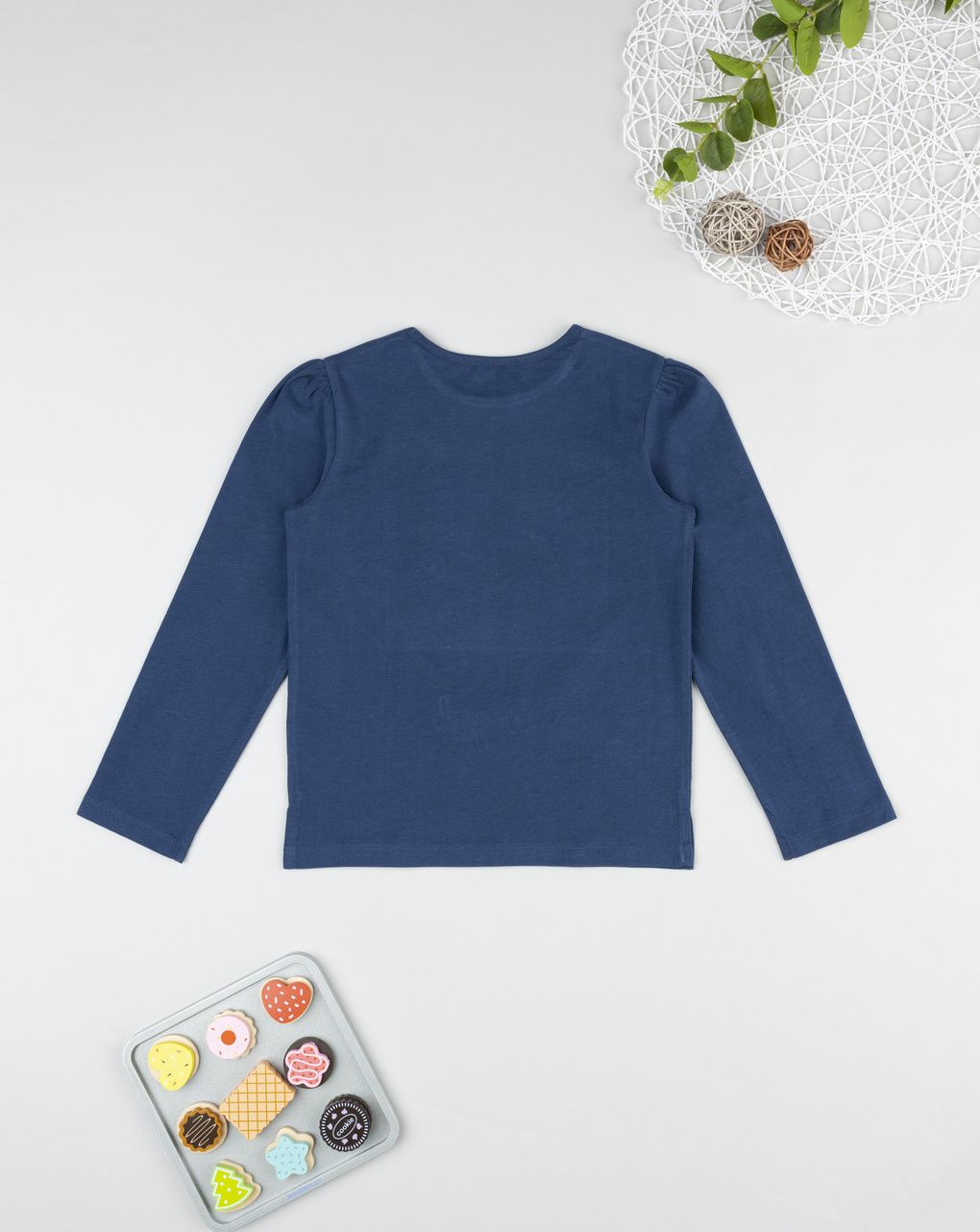 T-shirt bimba blu stampa scoiattolino