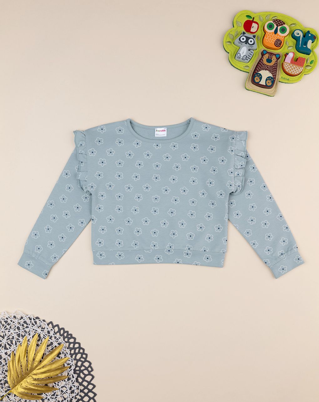 Maglia bimba verde margherite