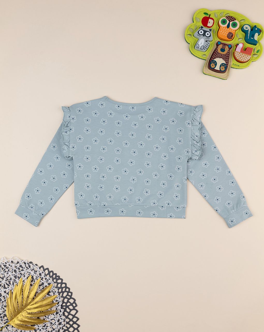 Maglia bimba verde margherite