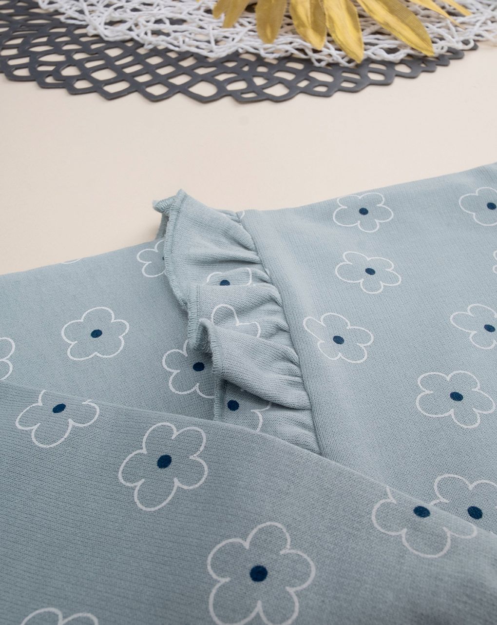 Maglia bimba verde margherite